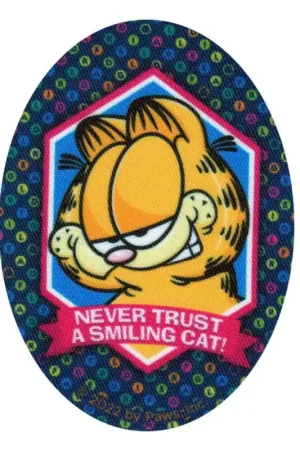 Patch Termoadesiva Ovale Garfield Never Trust a Smiling Cat Offerta Speciale