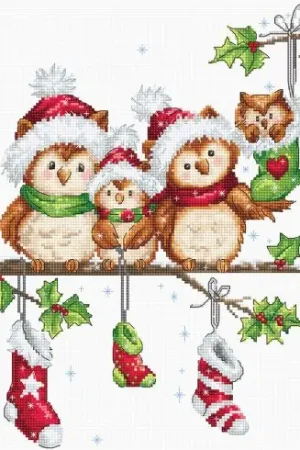 Sconto kit ricamo a punto croce - I gufi - Luca-S