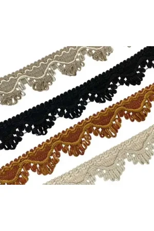 Ultima Occasione Passamaneria punta cordoncino smerlato per arredo bicolore alta 3 cm