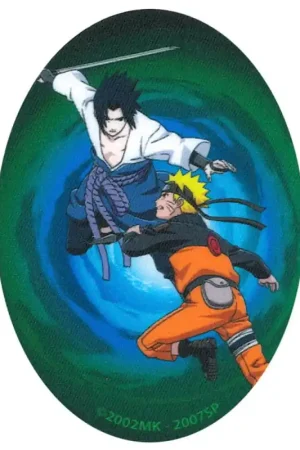 Reso Gratuito Toppa Termoadesiva Ovale -Naruto vs Sasuke Battaglia Epica