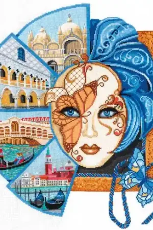 kit ricamo a punto croce - Maschera veneziana - Andriana Consegna Rapida