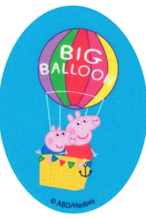 Solo Oggi Toppa Termoadesiva Ovale- Peppa Pig e George In Mongolfiera