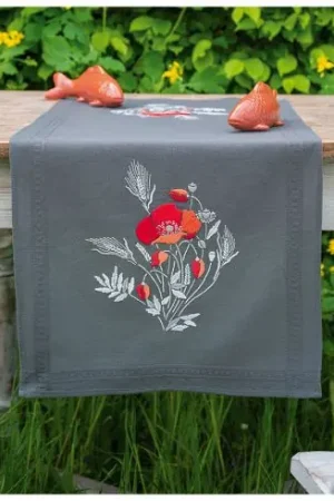 Promo Stagionale Kit runner da ricamare - Papaveri - Vervaco