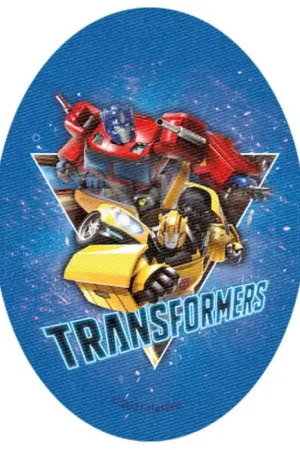 Patch Termoadesiva Ovale Transformers Optimus Prime e Bumblebee Non Perdere