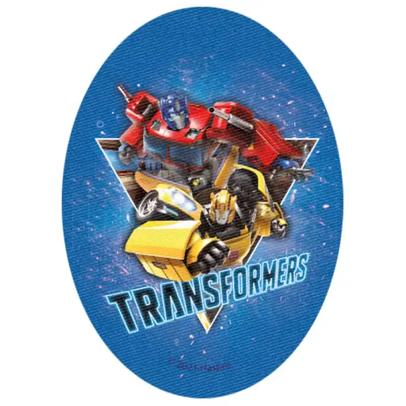 Patch Termoadesiva Ovale Transformers Optimus Prime e Bumblebee Non Perdere