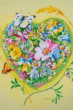 Promozione Kit di pittura per numero - Cuore di fiore - Lanarte