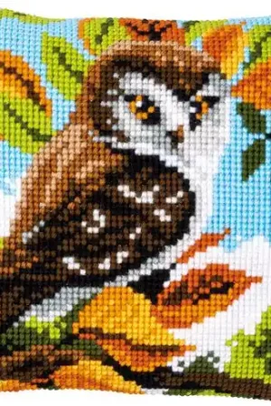 Offerta Lampo Kit cuscino fori grossi - Gufo nei cespugli - Vervaco