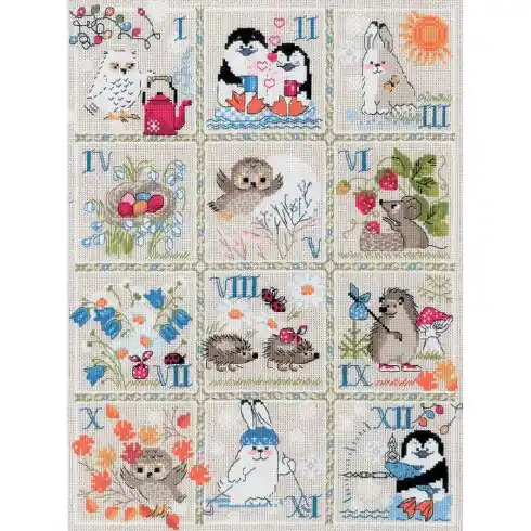 kit ricamo a punto croce - Calendario della foresta - Riolis Offerta Speciale