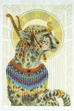 Kit per ricamo a punto croce con perline - Leggende d'Egitto - Leopardo - Charivna Mit Subito Disponibile