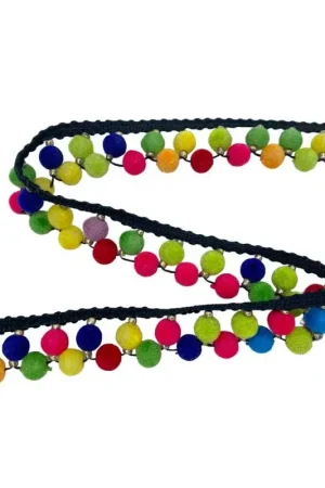 Occasione 50 Cm Passamaneria Pon Pon Doppia Colorati Alta Cm 2