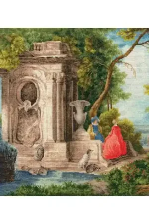kit ricamo a punto croce - Scena in un parco, 1740 da J. de Lajoue - Toison d'or Soddisfatti O Rimborsati