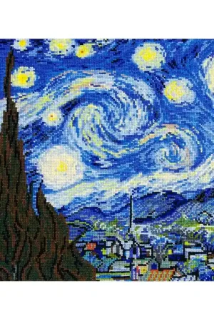 Subito Disponibile Kit Punto Croce - La Notte Stellata di Vicent Van Gogh - DMC