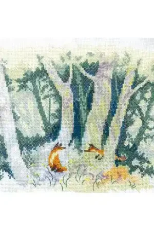 kit ricamo a punto croce - Nebbia estiva - Volpi - Charivna Mit Esclusivo