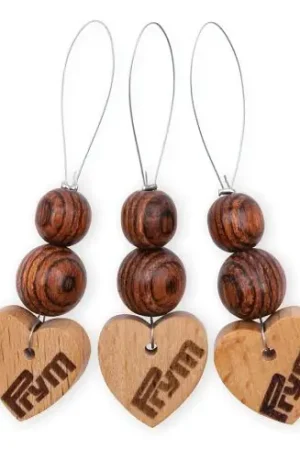 Must-Have Accessorio maglia - 3 anelli marcatori a rete in legno - Prym