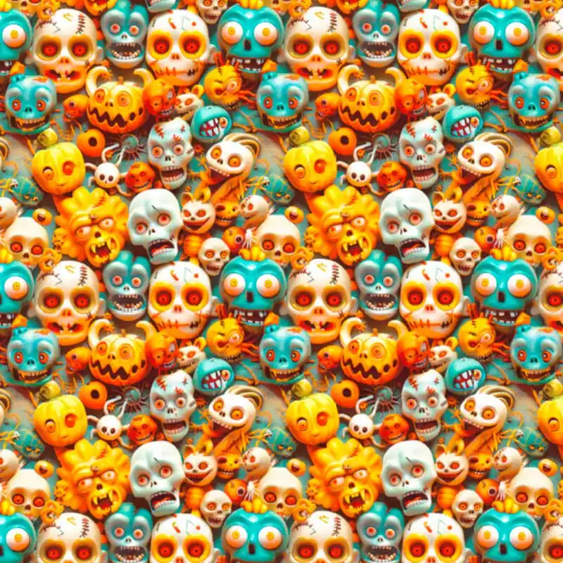 Bestseller Tessuto in Cotone - Halloween - Teschi Spaventati