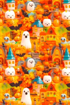 Consegna Rapida Tessuto in Cotone - Halloween - Città Incantata