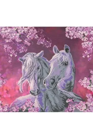 kit ricamo a punto croce - Coppia di cavalli - Nova Sloboda Promo Stagionale