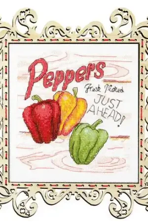 kit ricamo a punto croce - Verdure succose - Peperoni - Charivna Mit Non Perdere