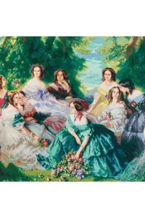 kit ricamo a punto croce - L'imperatrice Eugenia circondata dalle sue dame di compagnia - Charivna Mit Spedizione Espresso