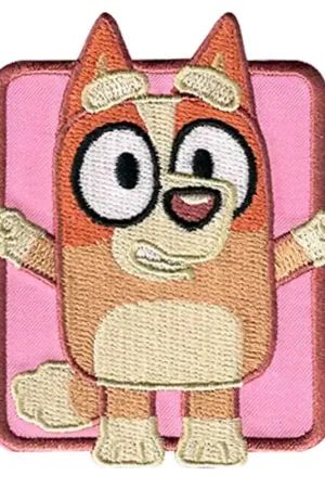 Prezzo Scontato Patch Termoadesiva Bingo Bluey su Sfondo Rosa