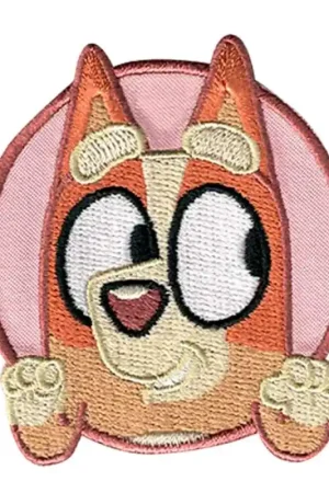 Compra Oggi Stesso Patch Termoadesiva Rotonda Bluey - Bingo con Sfondo Rosa