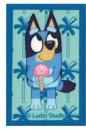 Patch Termoadesiva Bluey con Gelato su Sfondo Tropicale Saldi