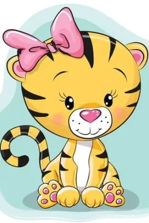 Supporto in cartoncino per ricamo diamante - Piccola tigre - Collection d'Art Ultimissimo Modello