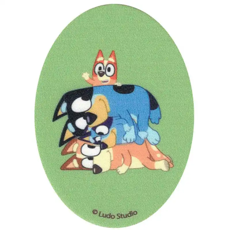 Patch Termoadesiva Famiglia Heeler sulla Montagna Divertente Bluey Solo Oggi