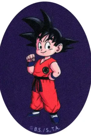 Patch Termoadesiva Rotonda Goku Bambino Dragon Ball con Sfondo Viola Spedito Oggi