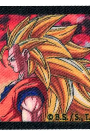 Toppa Termoadesiva- Goku Super Saiyan 3 Dragon Ball Z con Sfondo Rosso Spedizione Espresso
