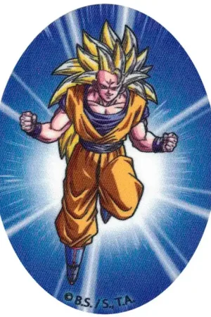 Ultimissimo Modello Toppa Termoadesiva- Goku Super Saiyan Dragon Ball Z con Sfondo Azzurro