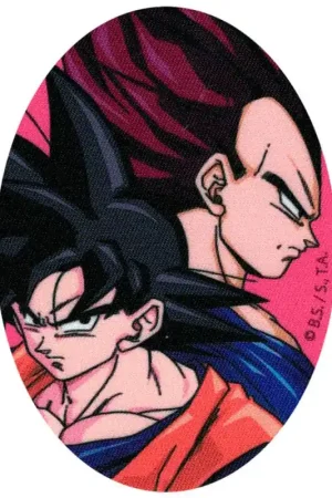 Ordina Subito Patch Termoadesivo Goku e Vegeta Dragon Ball Z con Sfondo Rosa