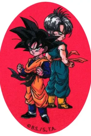 Toppa Termoadesiva- Goten e Trunks Dragon Ball Z con Sfondo Rosso Promozione Esclusiva