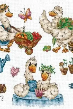 Acquista Ora kit ricamo a punto croce - Le oche della fattoria - Andriana