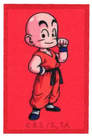 Subito Disponibile Toppa Termoadesiva Krilin Dragon Ball con Sfondo Rosso