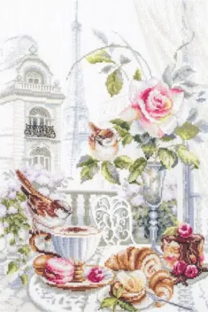 kit ricamo a punto croce - Mattina parigina - Magic Needle Prezzo Di Fabbrica