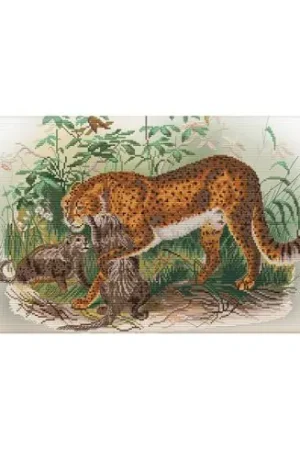 kit ricamo a punto croce - Gatti selvatici - Nova Sloboda Prezzo Di Fabbrica