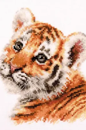 kit ricamo a punto croce - Bambino tigre - Alisa A Buon Prezzo