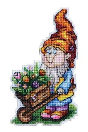 Spedizione Gratuita Kit di ornamenti da ricamare - Gnomo giardiniere - MP Studia