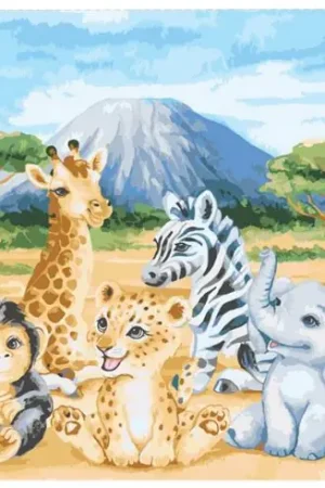 Ordina Subito Kit di pittura per numero - Cuscino da ricamare safari - Craft Buddy