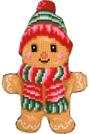 Kit Punto Croce- Cuscino con Biscotto di Pan di Zenzero - Vervaco Promozione