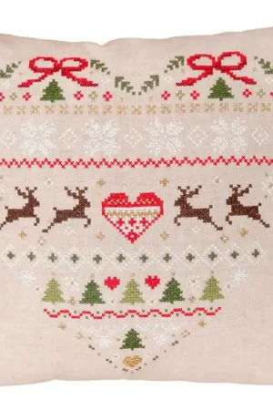 Kit per Cuscino a Punto Croce Natale - Vervaco Offerta