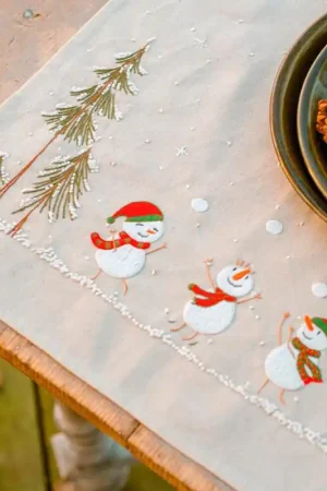 Di Tendenza Kit Punto Croce Tovaglietta con Pupazzo di Neve - Vervaco