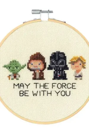 Solo Oggi Kit per ricamo a punto croce con tamburo - Personaggi - Guerre Stellari - Dimensions