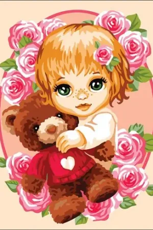 Canovaccio antico - Bambina e orsacchiotto - Collection d'Art Novità