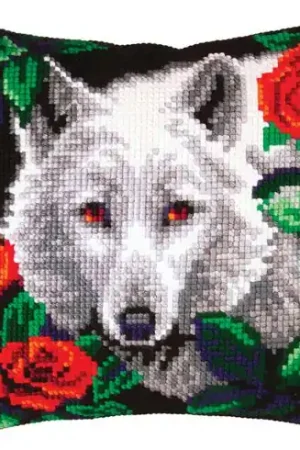 Kit cuscino fori grossi - Lupo bianco - Collection d'Art Quantità Limitata