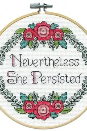 Occasione Imperdibile Kit per ricamo a punto croce con tamburo - Persistere - Design works