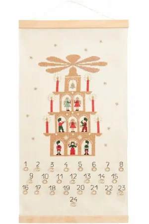Kit Punto Croce Calendario dell'Avvento con Cornice - Piramide Natalizia- Rico Design Solo Oggi