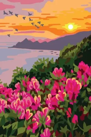 Occasione Imperdibile Canovaccio antico - Fiori selvatici al tramonto - Collection d'Art