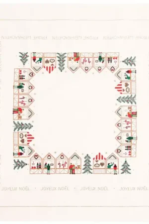 Spedizione Gratuita Kit per Ricamo a Punto Croce Tovaglia - Mercatino di Natale - Rico Design